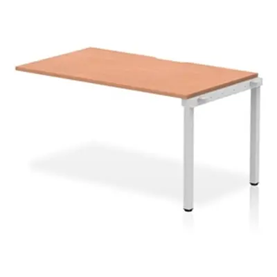 Evolve Single Ext Kit Silver Frame Bench Desk 1400 Beech - BE333