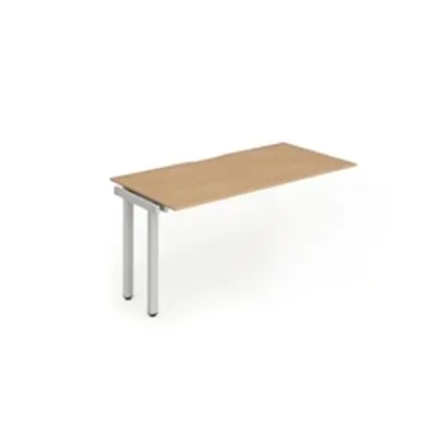 Evolve Single Ext Kit Silver Frame Bench Desk 1200 Beech - BE338