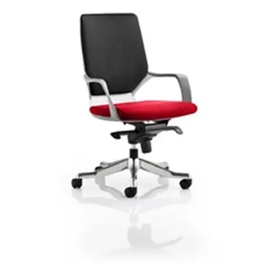 Xenon Executive Chair White Medium Back Cherry Colour Seat