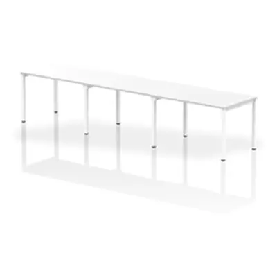 Evolve Single White Frame Bench Desk 1200 White (3 Pod) - BE396