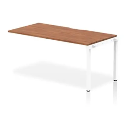 Evolve Single Ext Kit White Frame Bench Desk 1600 Walnut - BE307