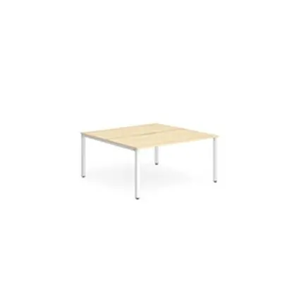 Evolve B2B White Frame Bench Desk 1200 Maple (2 Pod) - BE159