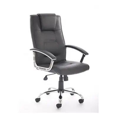 Toms Executive Chair Black Bonded Leather With Padded Arms