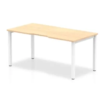 Evolve Single White Frame Bench Desk 1200 Maple - BE119