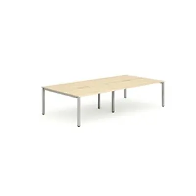 Evolve B2B Silver Frame Bench Desk 1200 Maple (4 Pod) - BE259