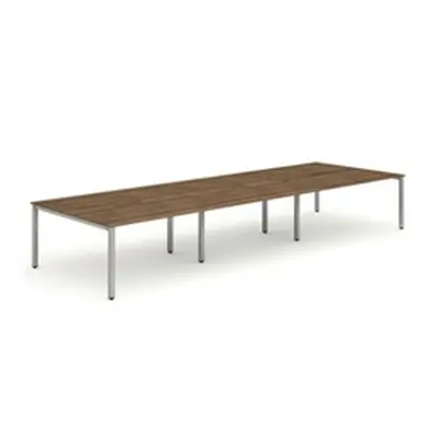 Evolve B2B Silver Frame Bench Desk 1200 Walnut (6 Pod) - BE297