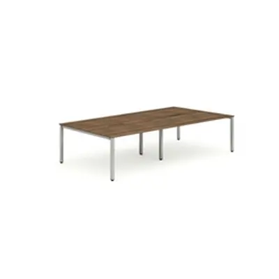 Evolve B2B Silver Frame Bench Desk 1400 Walnut (4 Pod) - BE252