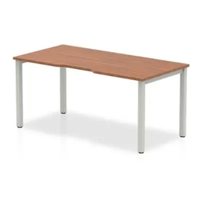 Evolve Single Silver Frame Bench Desk 1400 Walnut - BE132