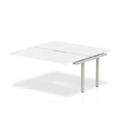 Evolve B2B Ext Kit Silver Frame Bench Desk 1600 White - BE206