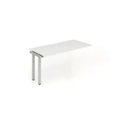 Evolve Single Ext Kit Silver Frame Bench Desk 1200 White - BE336