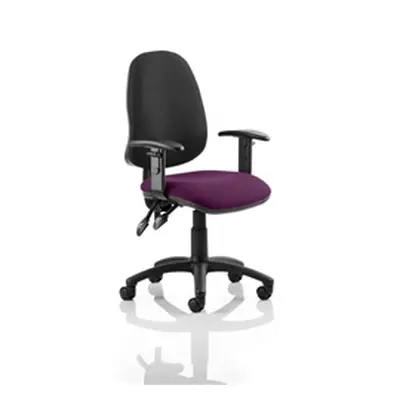 Eclipse II Lever Task Operator Chair Black Back Purple Colo