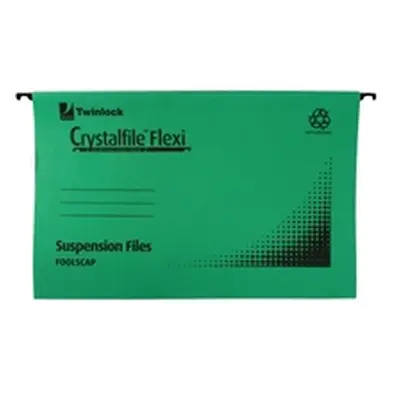 Rexel Crystalfile Flexi Suspension Files Foolscap Green (Pack of 50)