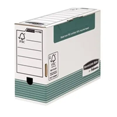 Fellowes Bankers Box Transfer File 120mm Foolscap Green (10 Pack)