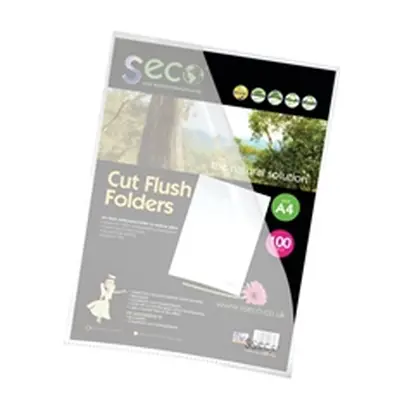 Stewart Superior Eco Cut Flush Folder Clear (100 Pack) LSF-CL