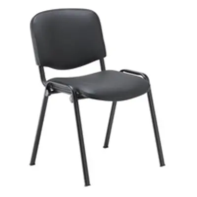 Club Stacking Chair PU - Black Frame - Black - CH0500PU