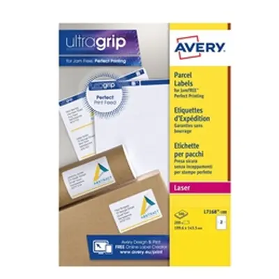 Avery Addressing Labels Laser Jam-free 2 per Sheet 199.6x143.5mm White