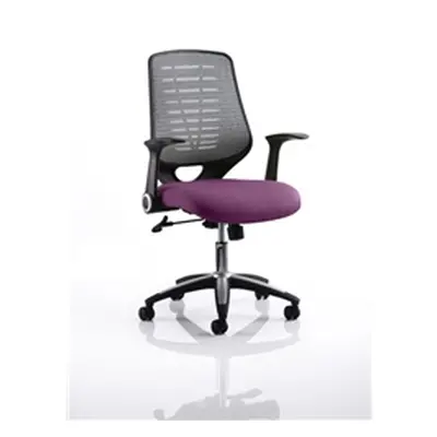 Relay Task Operator Chair Purple Colour Silver Back With Ar