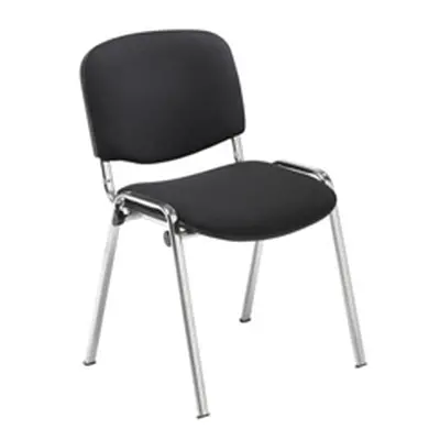 ISO Visitor Chair Black Fabric Chrome Frame Without Arms - BR000067