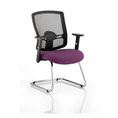 Portland Visitor Chair Cantilever Purple Colour Seat With A