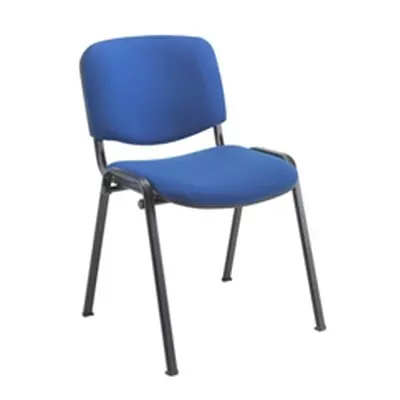 ISO Visitor Chair Blue Fabric Black Frame Without Arms - BR000057