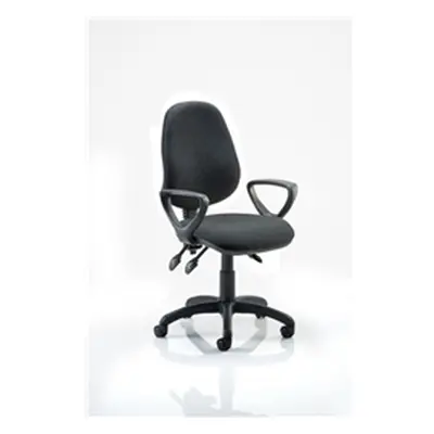 Eclipse III Lever Task Operator Chair Charcoal With Loop Arms