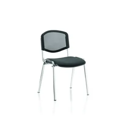 Black Mesh Visitor Chair - ISO Chrome Frame Without Arms