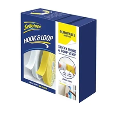 Sellotape Removable Hook and Loop Strip 20mm x 6m - 2055786