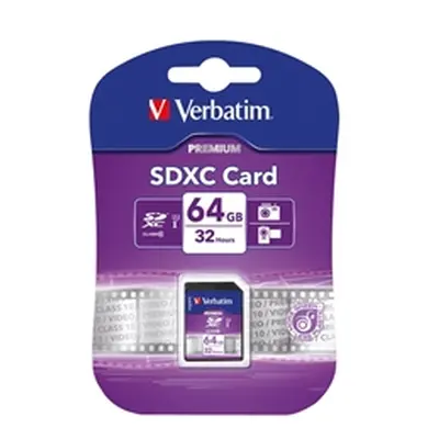 Verbatim Premium SDXC Class 10 UHS-I U1 64GB Memory Card 44024