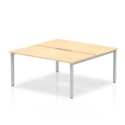 Evolve B2B Silver Frame Bench Desk 1600 Maple (2 Pod) - BE169