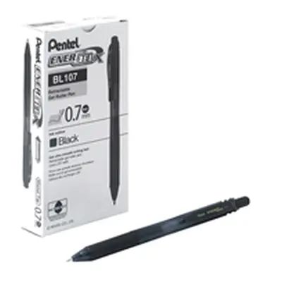 Pentel EnerGel X Retractable Gel Pen Medium Black (Pack 12) BL107-AX