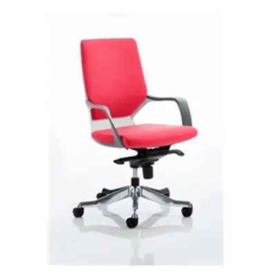 Xenon Executive Chair White Medium Flame Back Cherry Colour