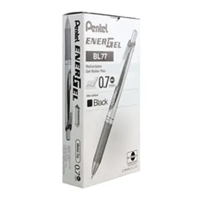 Pentel EnerGel Xm Retractable Gel Pen Medium Black (Pack of 12) BL77-A