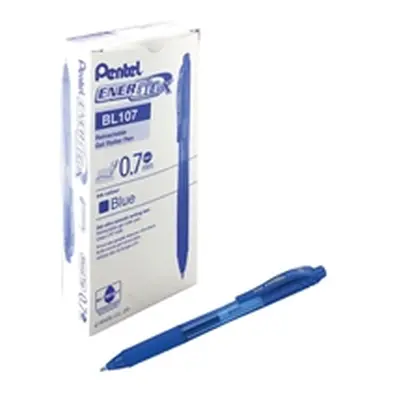 Pentel EnerGel X Retractable Gel Pen Medium Blue (Pack 12) BL107/14-C