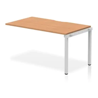 Evolve Single Ext Kit Silver Frame Bench Desk 1400 Oak - BE335