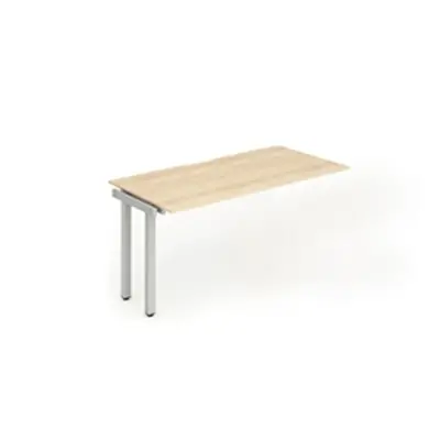 Evolve Single Ext Kit Silver Frame Bench Desk 1200 Maple - BE339