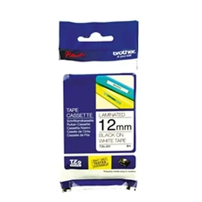 Brother P-Touch TZe Laminated Tape 12mm x 8m Black on White TZE231