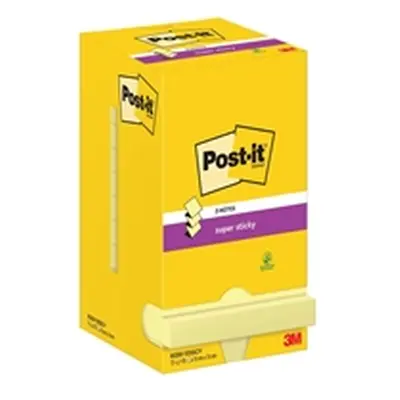 Post-it Super Sticky Z-Notes 76x76mm 90 Sheets Canary Yellow (Pack 12)