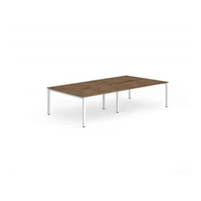 Evolve B2B White Frame Bench Desk 1200 Walnut (4 Pod) - BE237