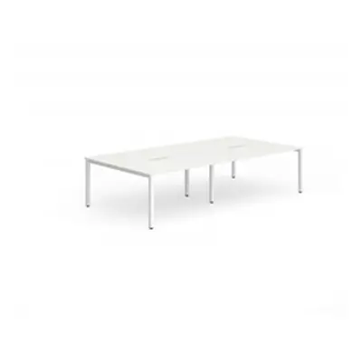 Evolve B2B White Frame Bench Desk 1200 White (4 Pod) - BE236