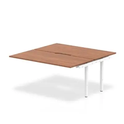 Evolve B2B Ext Kit White Frame Bench Desk 1600 Walnut - BE187