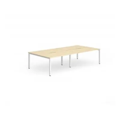 Evolve B2B White Frame Bench Desk 1200 Maple (4 Pod) - BE239