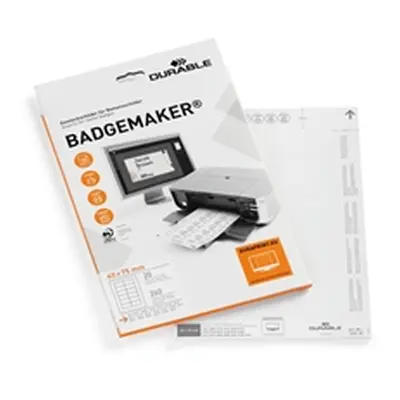 Durable Badgemaker Insert Sheets 40x75mm (Pack of 240) 1453/02