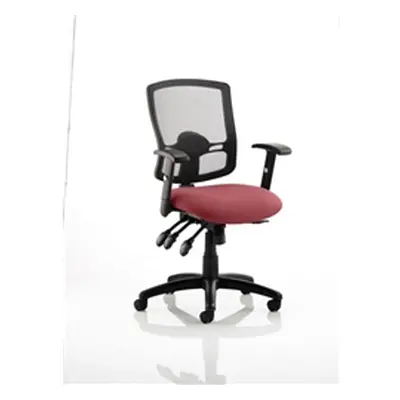 Portland III Task Operator Chair Black Mesh Back Chilli Col