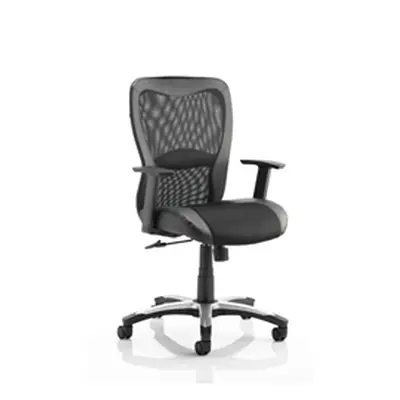 Victor II Executive Chair Black Leather Black Mesh With Arm