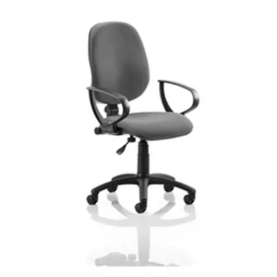 Zoom High Back Operator Chair Fixed Arms Charcoal - CH0707CH+AC1041