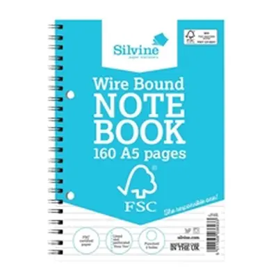 Silvine Envrionmentally Friendly Wirebound Notebook A5 (5 Pack)