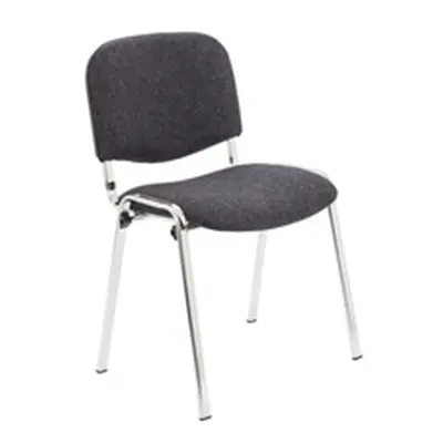 Club Stacking Chair Fabric - Chrome Frame - Charcoal - CH0503CH