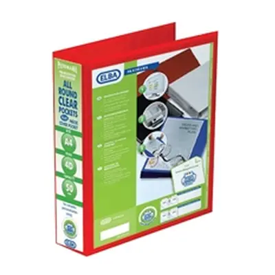 Elba Panorama 50mm 4 D-Ring Presentation Binder A4 Red (Pack of 4)