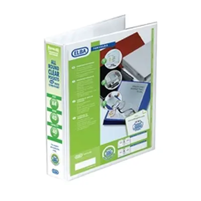 Elba Panorama 40mm 4 D-Ring Presentation Binder A4 White (10 Pack)