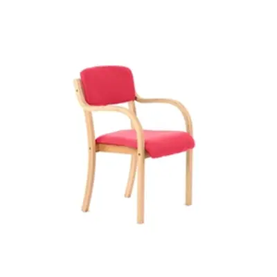 Madrid Visitor Chair Cherry Colour With Arms - KCUP0385